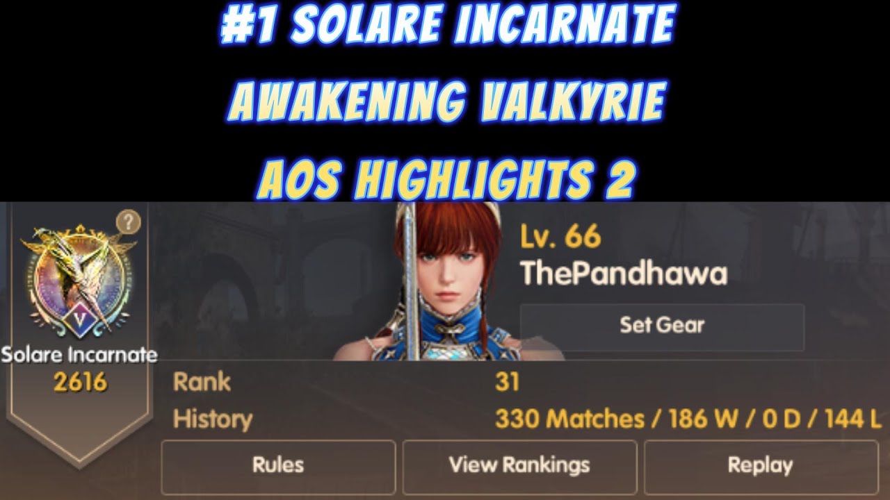 Arena of Solare Season 5 Highlights 2 | Rank #1 Solare Incarnate Awakening Valkyrie AOS [ASIA]