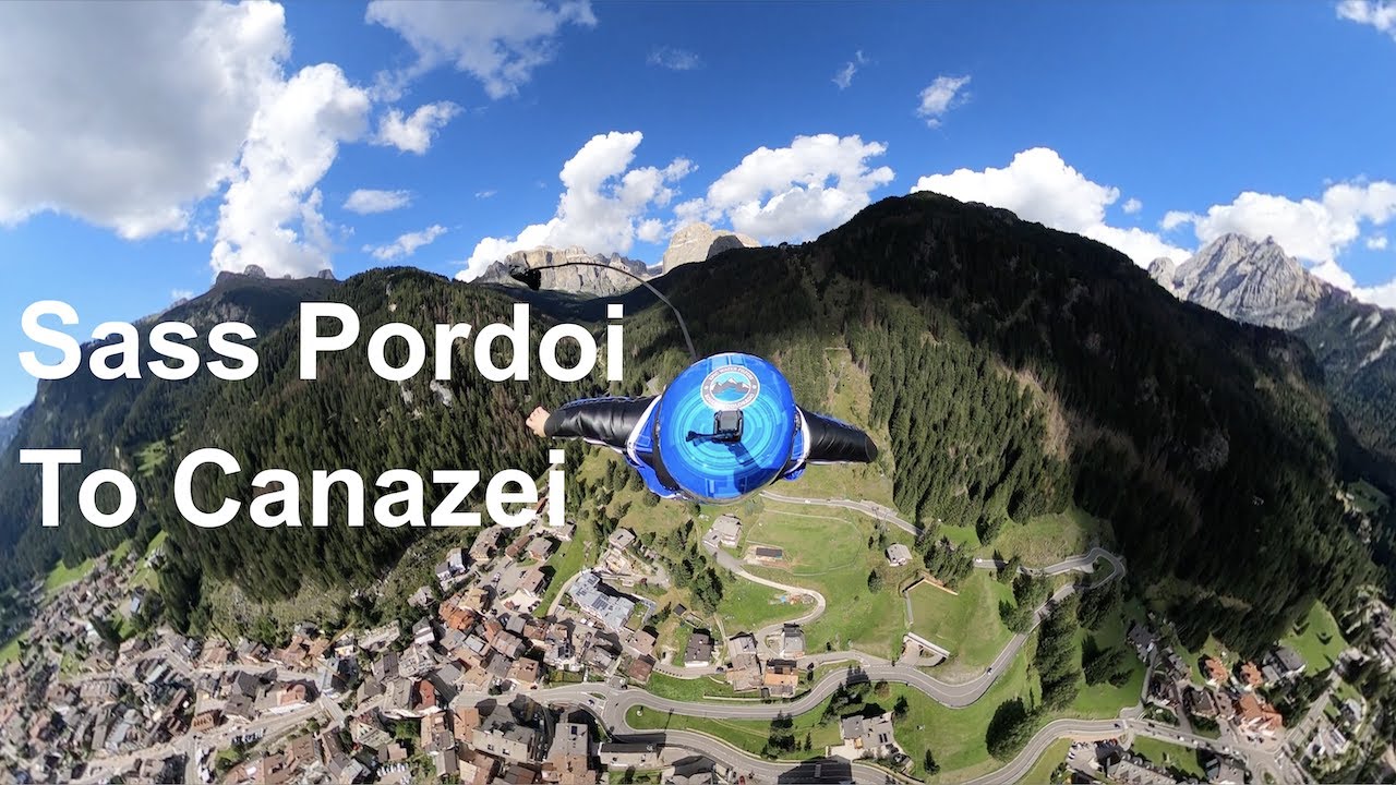 Sass Pordoi to Canazei Wingsuit Flight