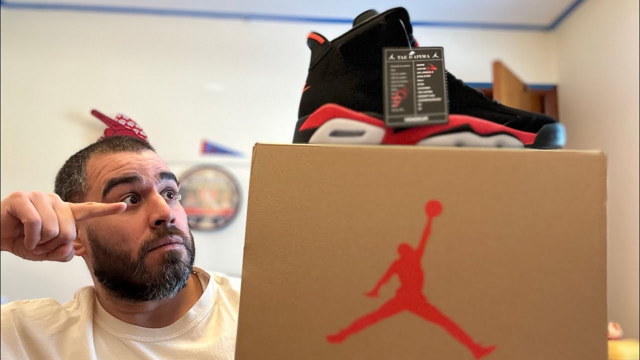 UNBOXING & REVIEW OF Air Jordan 6 Retro Infrared Salesman. 