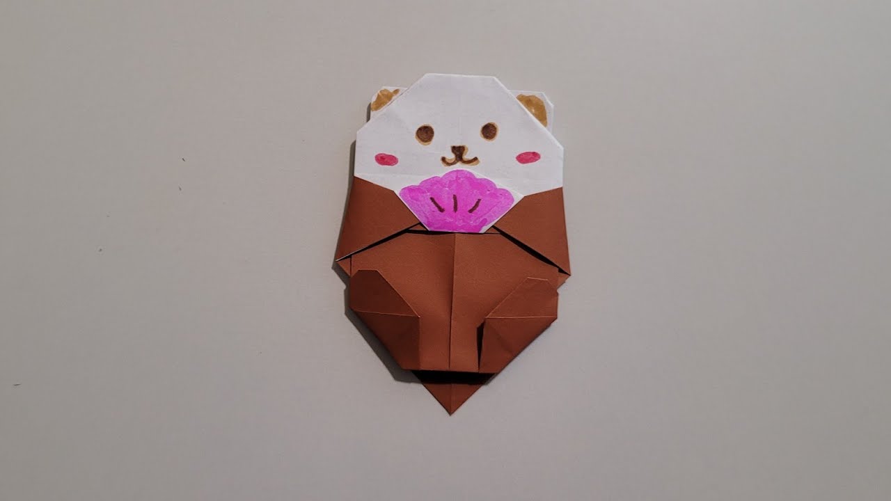 색종이접기-수달종이접기(수달접기,동물종이접기,동물접기,Rhinoceros origami,animal origami,どうぶつ 紙かみ, 犀牛 折纸,재미있는종이접기,하이루,종이접기)
