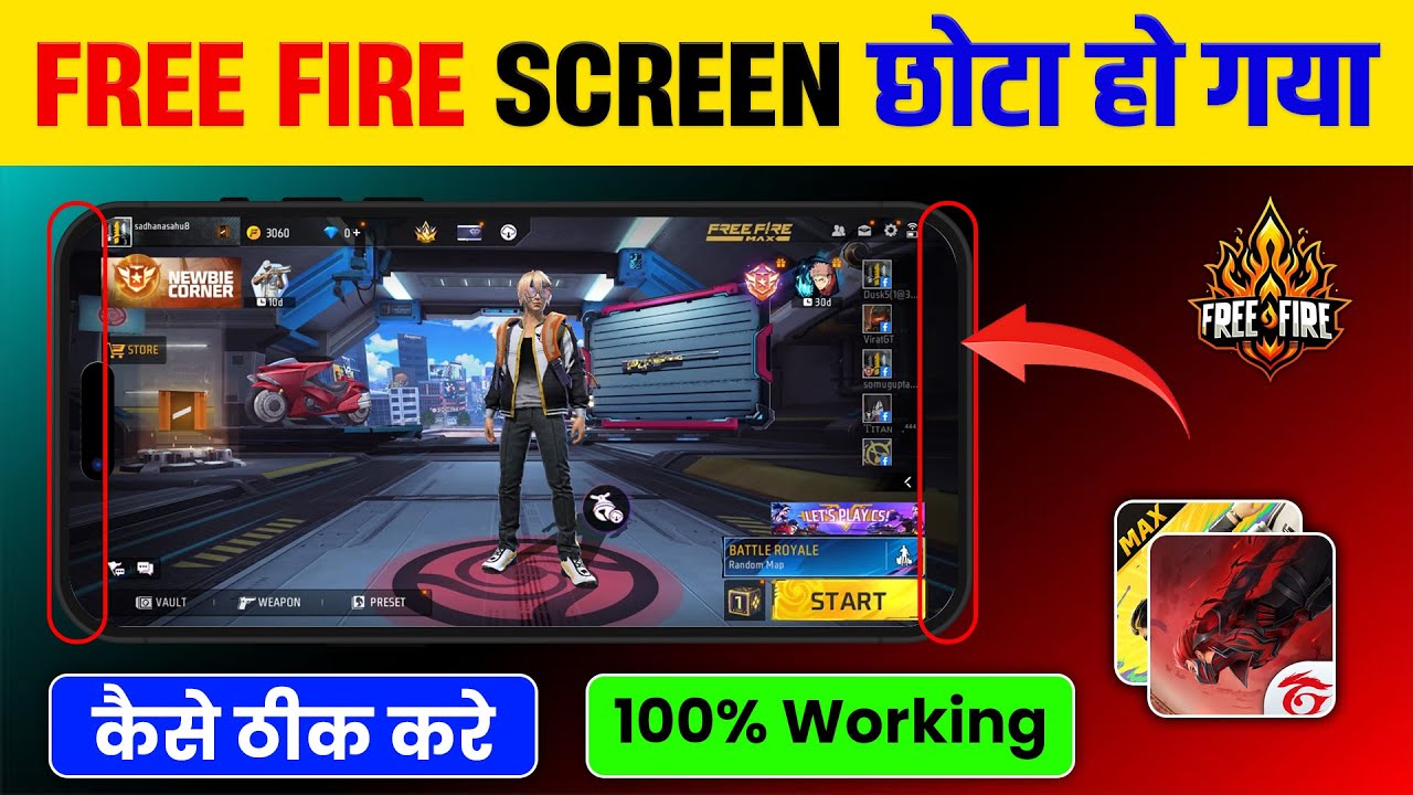 Free Fire Full Screen Problem | How To Full Screen In Free Fire | Free Fire Full Screen Kaise Kare