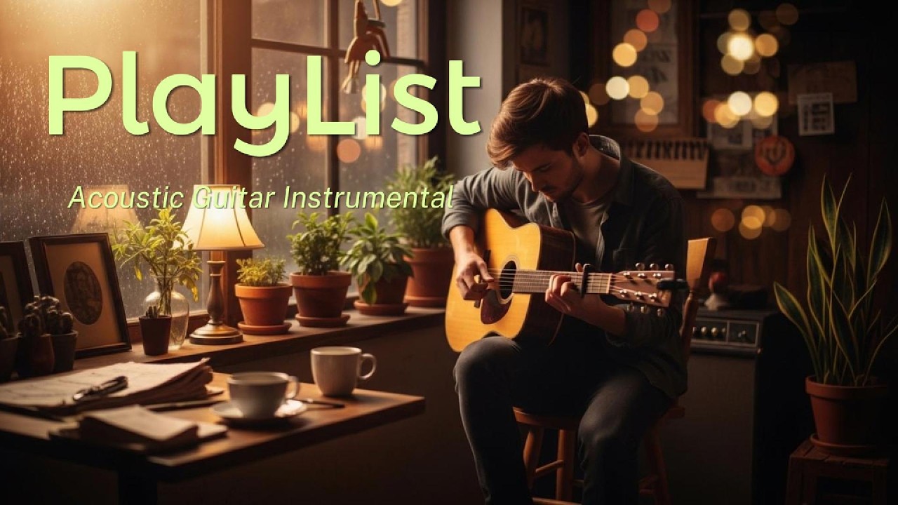 [Playlist] Emotional Acoustic Guitar Instrumental 🎸 Relaxing Cafe Music | Study, Sleep, Rainy Mood