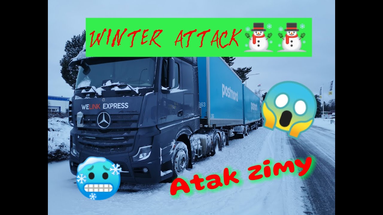 Snow truckers. Zima!!! Nowy Rok w trasie. Trudne warunki na drodze. Winter!!! #vlog #trucks #vlog 