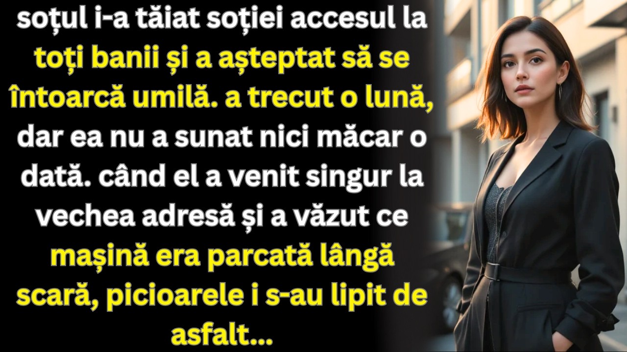 Soțul i a tăiat accesul la bani și a așteptat să revină, iar după o lună a venit și a văzut asta