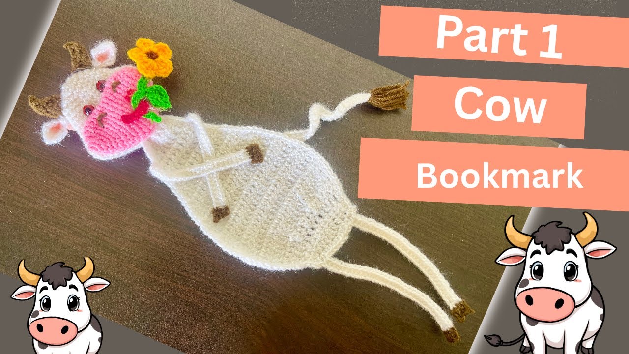 Crochet Cow Bookmark