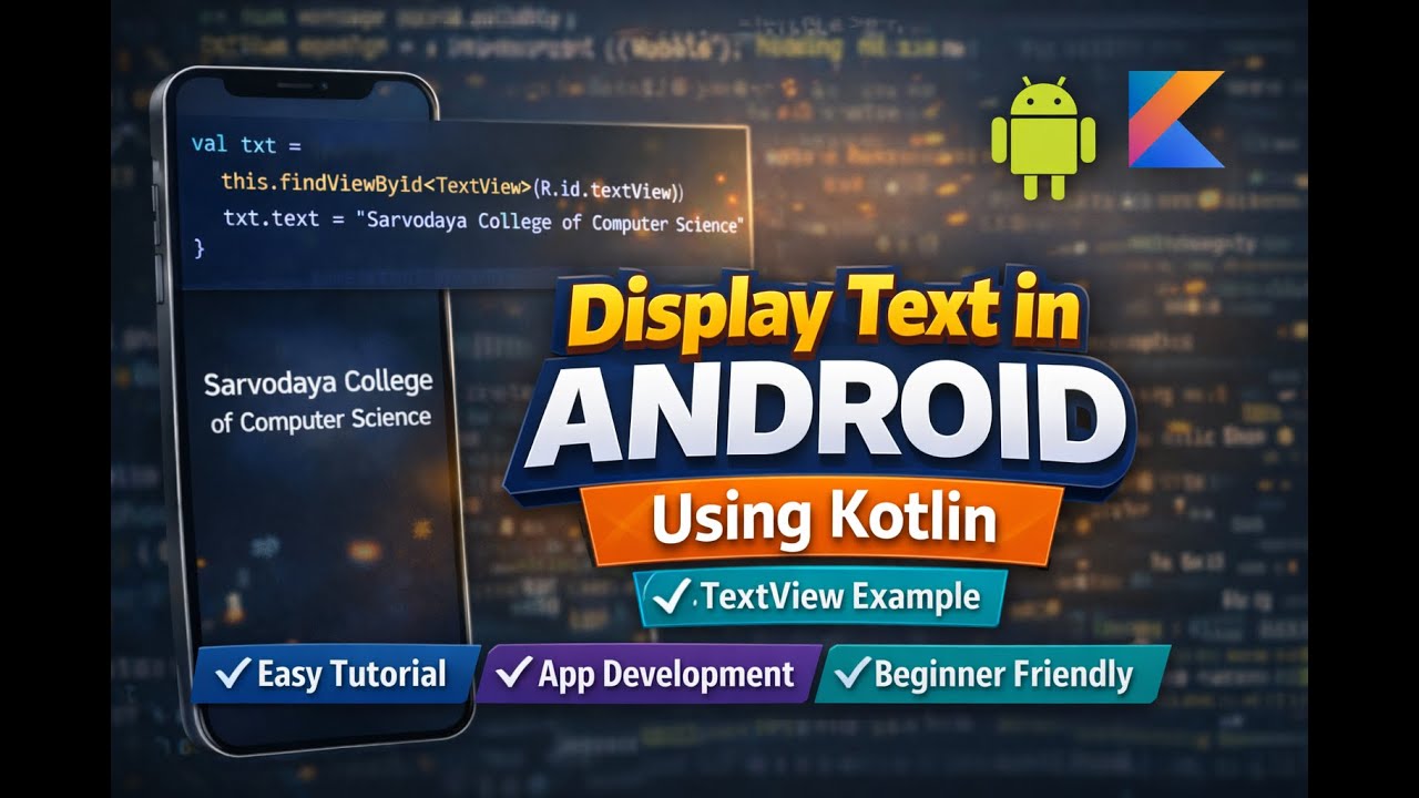 Displays your name, using kotlin to provide your name.