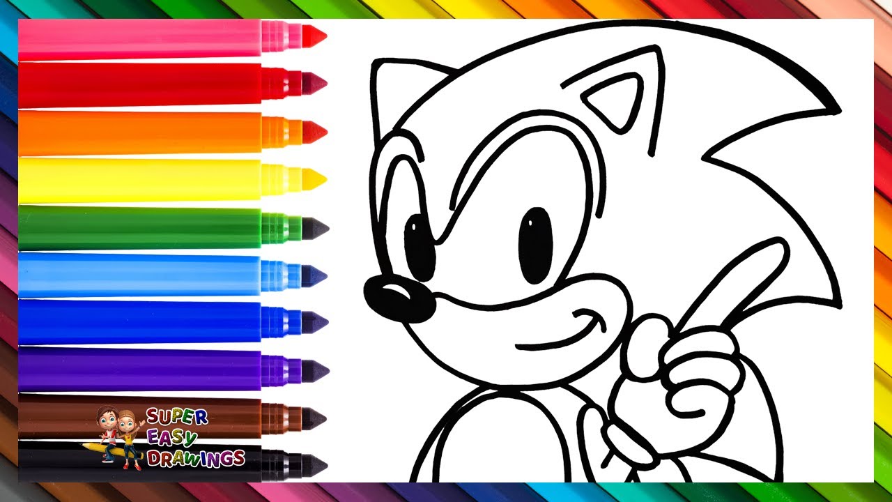 How to Draw SONIC ☄️🦔💙 Drawing and Coloring SONIC The Hedgehog ☄️🦔💙🌈 Drawings for Kids