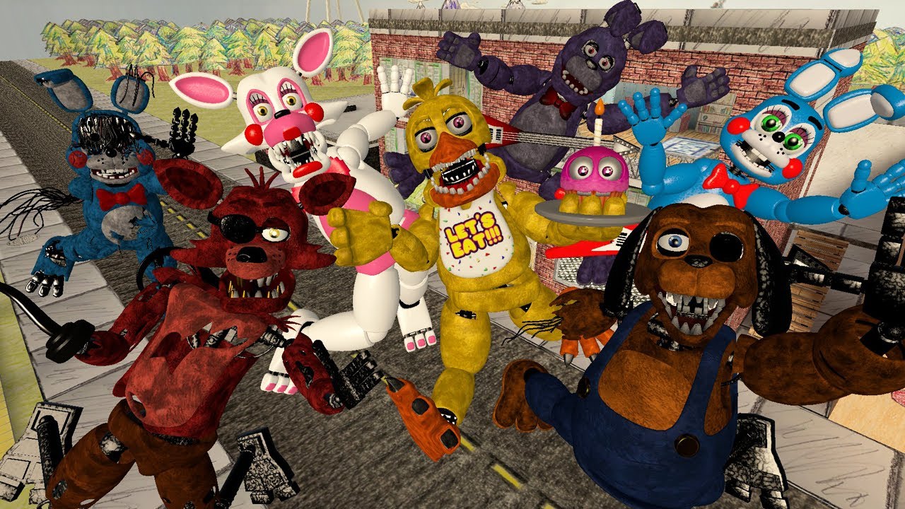 DETONATE MEGA DESTROY NEW FNAF Security Breach ALL NEW GLAMROCK ANIMATRONICS STATUES ON Garrys Mod!