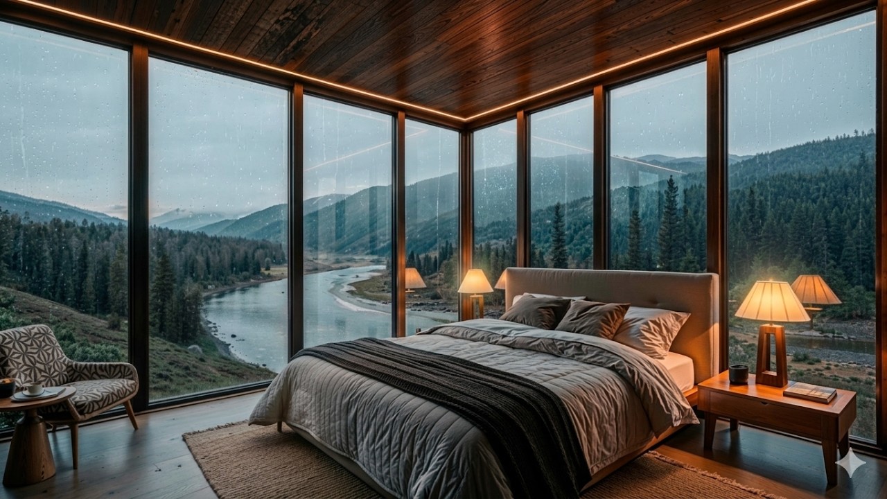 Soft Piano Music with Rain Sounds for Sleeping 😴 Relaxing Rain Ambience in a Cozy Room