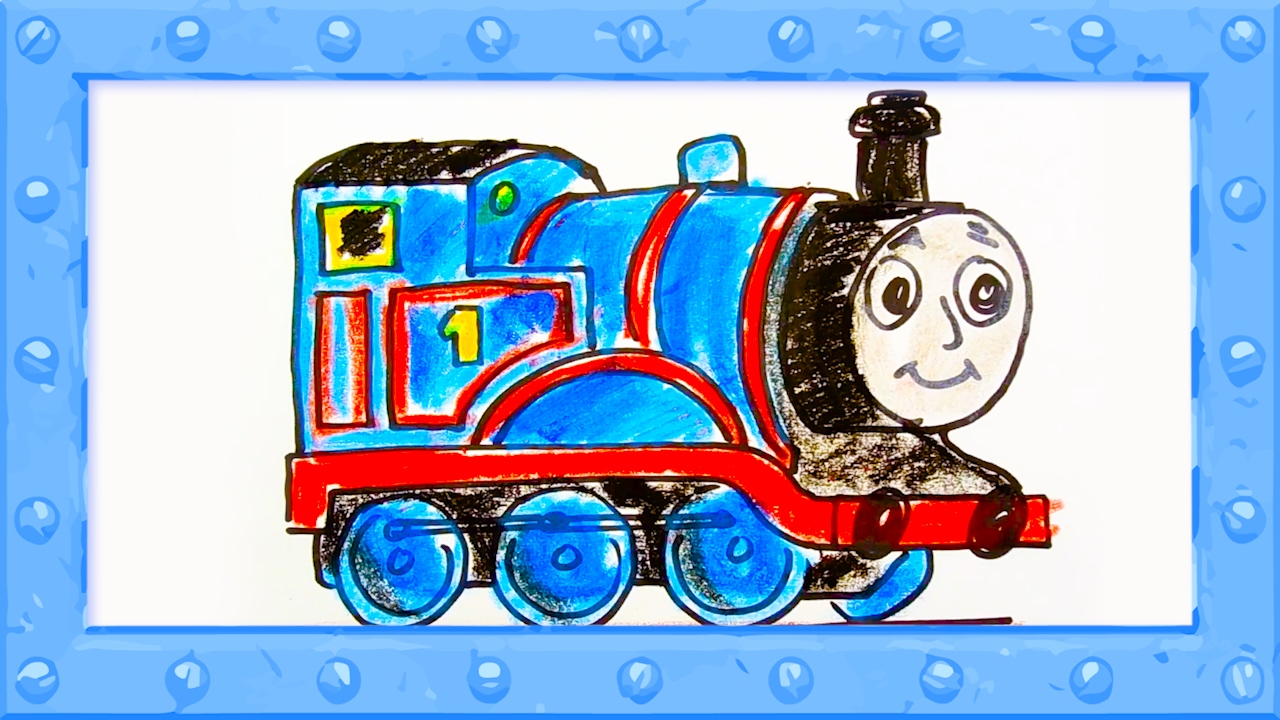 How to Draw Thomas the Tank Engine  ♦ Drawing and Colors Learning video for  Preschoolers