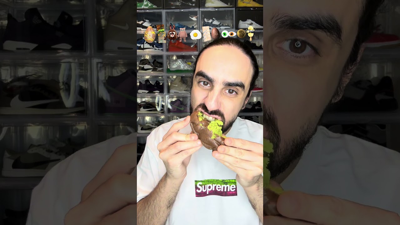 Food ASMR Eating a Dubai Chocolate Easter Egg 🥚 #food #eatingsounds #asmr #eating