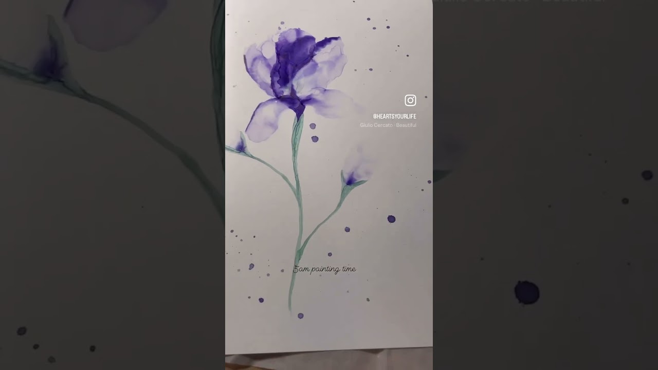 Iris flower alcohol ink #alcoholinkart #flowerpainting