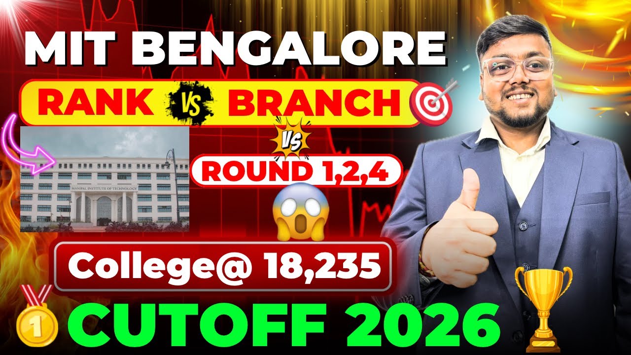 MIT Manipal Rank vs Branch 2026 🔥 | MIT Manipal Cutoff 2026 | Manipal Counselling 2026 | MET Result