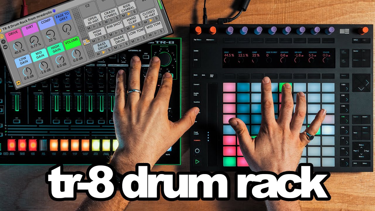 Sequence the TR-8 with Ableton Push
