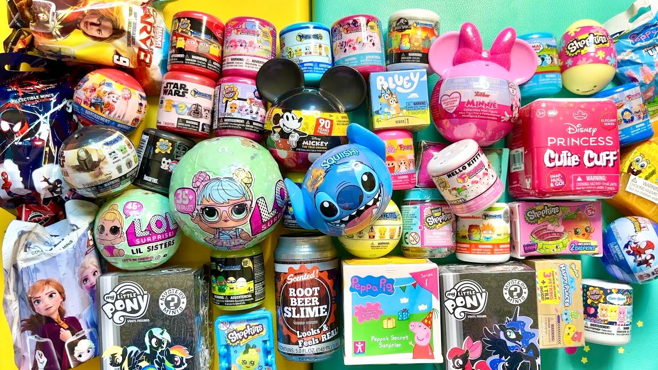 ASMR Satisfying Unboxing: 50 Blind Bags of MysteryToys