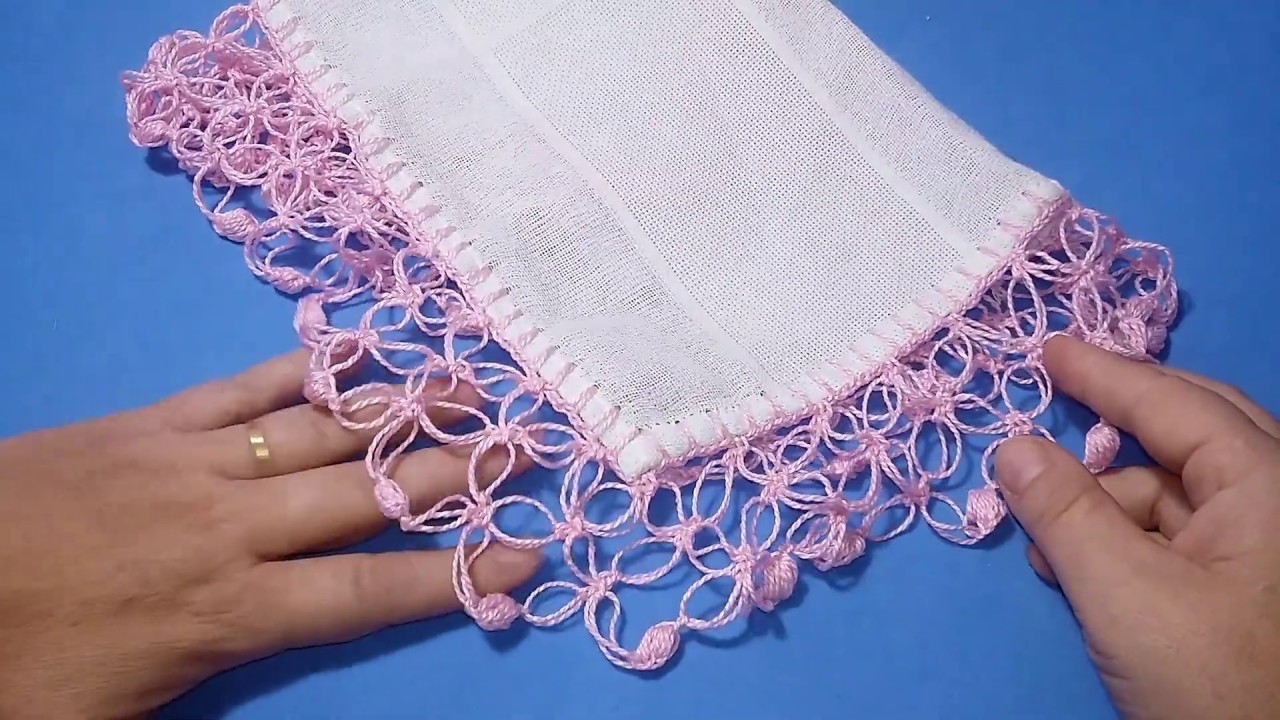 Fralda em Crochê   Ponto Segredo com Pipoca ou  pompom