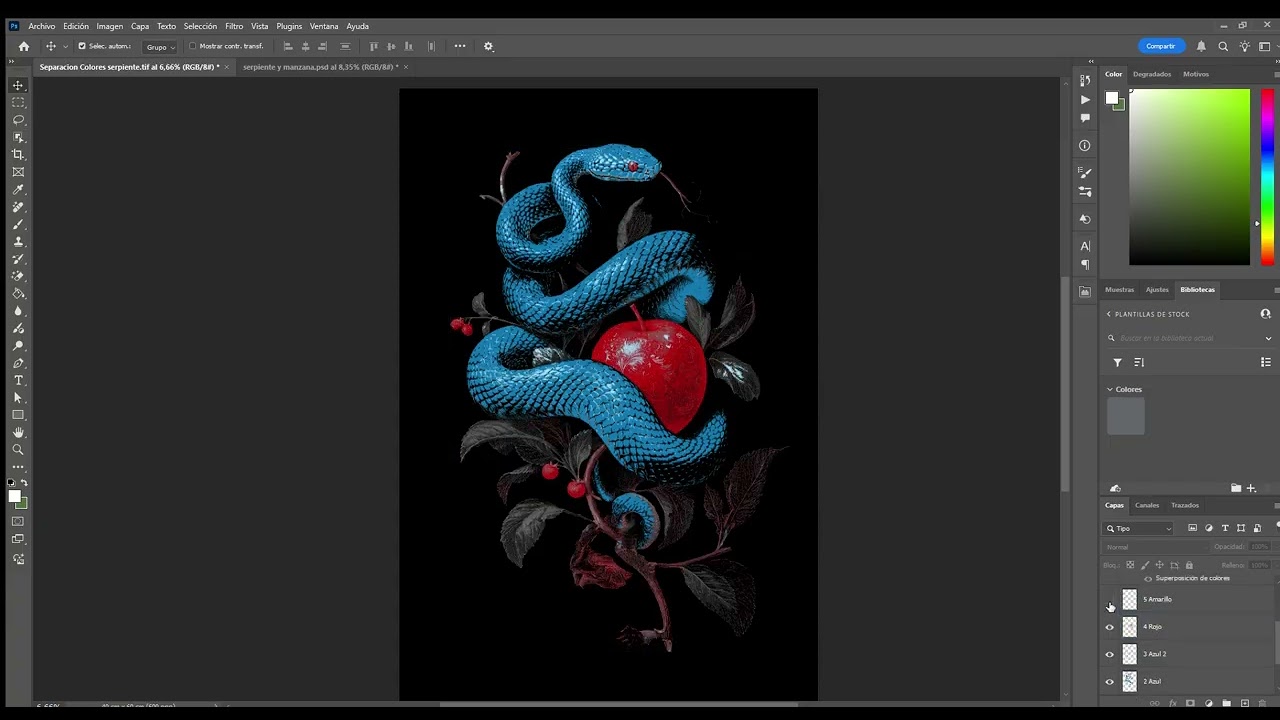Explicaci&oacute;n Corta semitono y separaci&oacute;n de color Para serigrafia