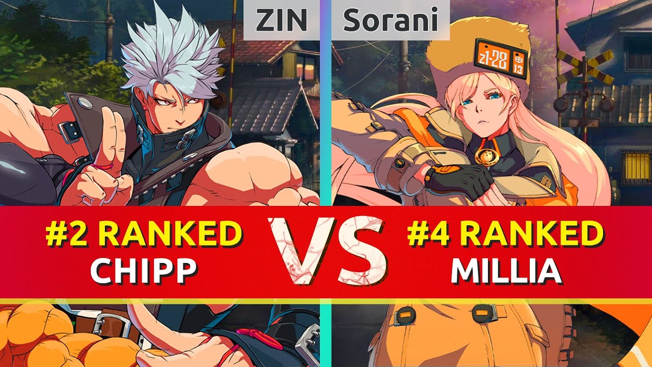 GGST ▰ ZIN (#2 Ranked Chipp) vs Sorani (#4 Ranked Millia). High Level Gameplay