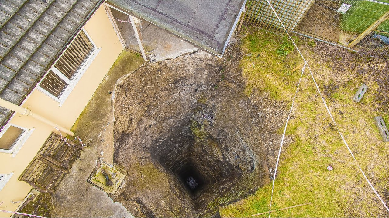 Mineshaft in Scorrier near Redruth Cornwall