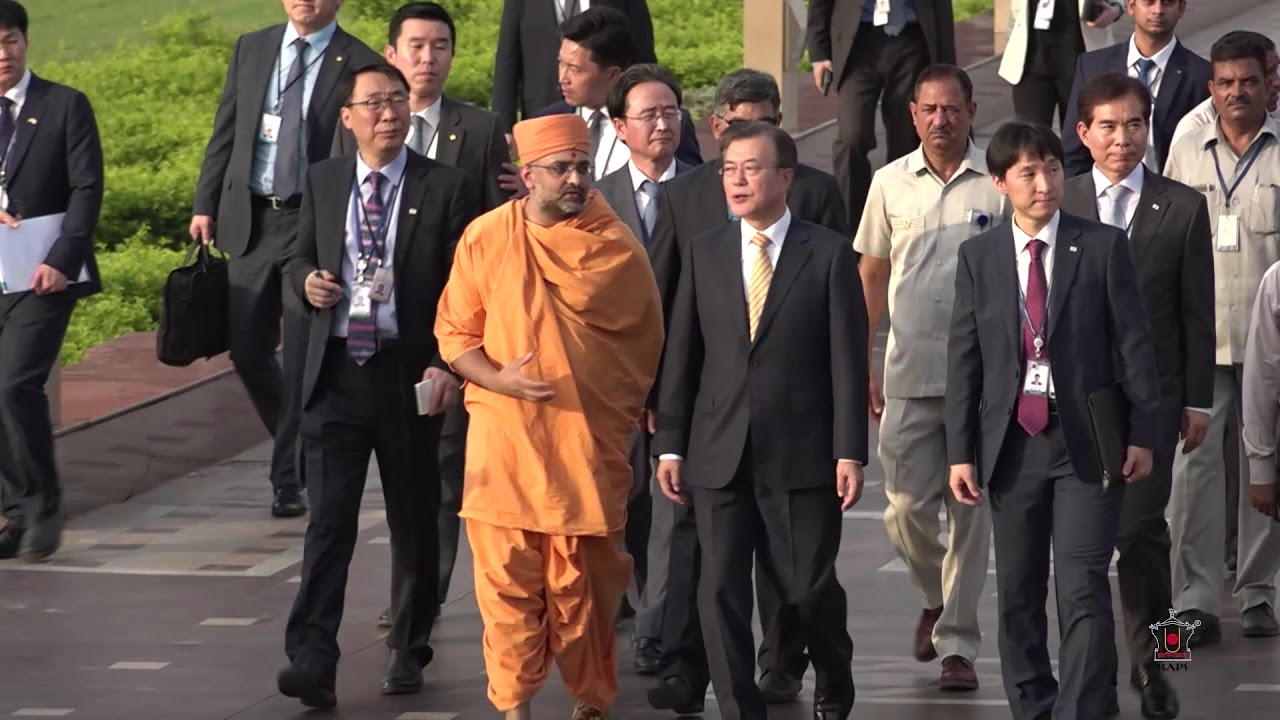 South Korean President Moon Jae-in Visits Swaminarayan Akshardham, Delhi, India