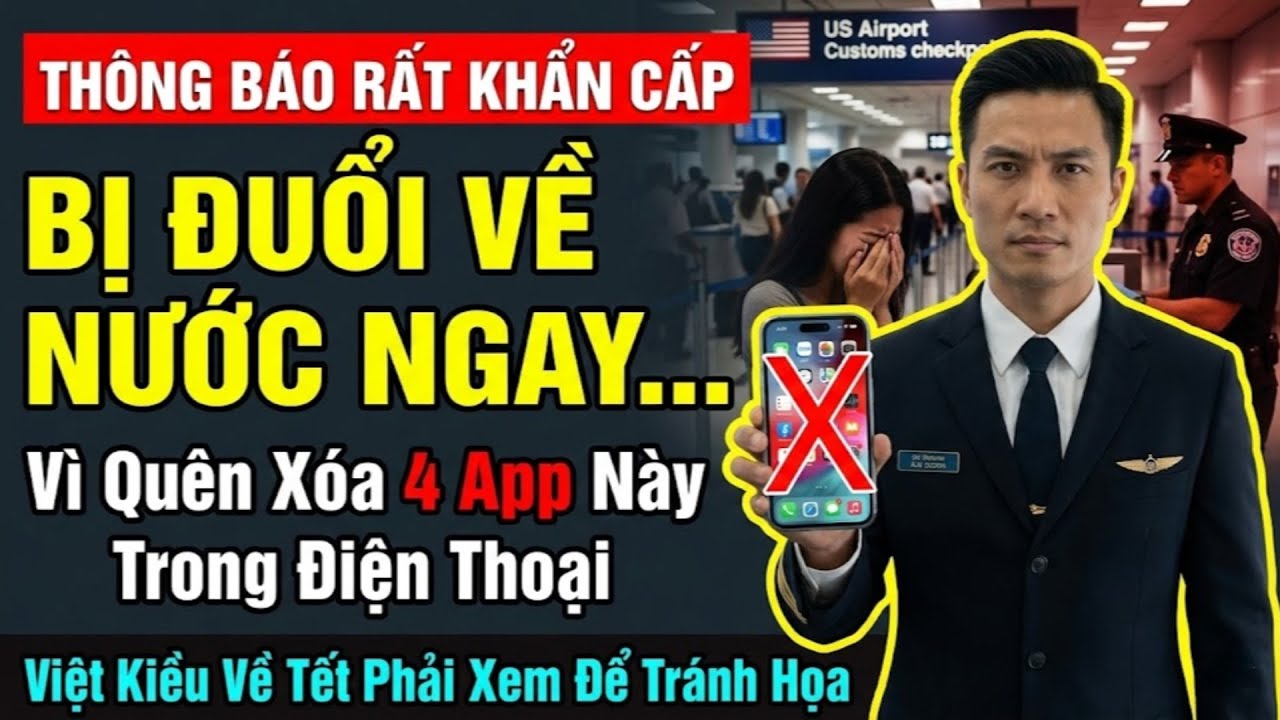 CẢNH BÁO KHẨN: Bị TRỤC XUẤT VĨNH VIỄN Nếu Điện Thoại Còn 4 Thứ Này, Việt Kiều Về Tết Cần Xóa Ngay