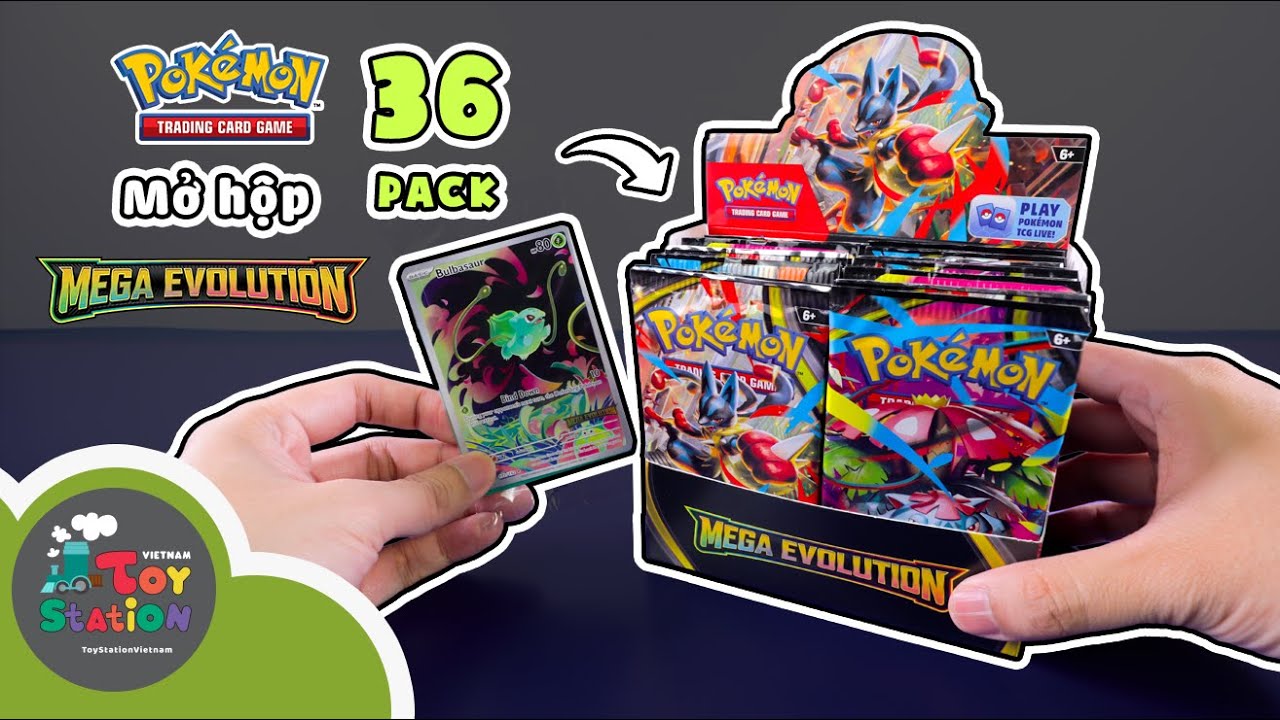 Mở box 36 packs Mega Evolution Pokemon TCG ToyStation 998
