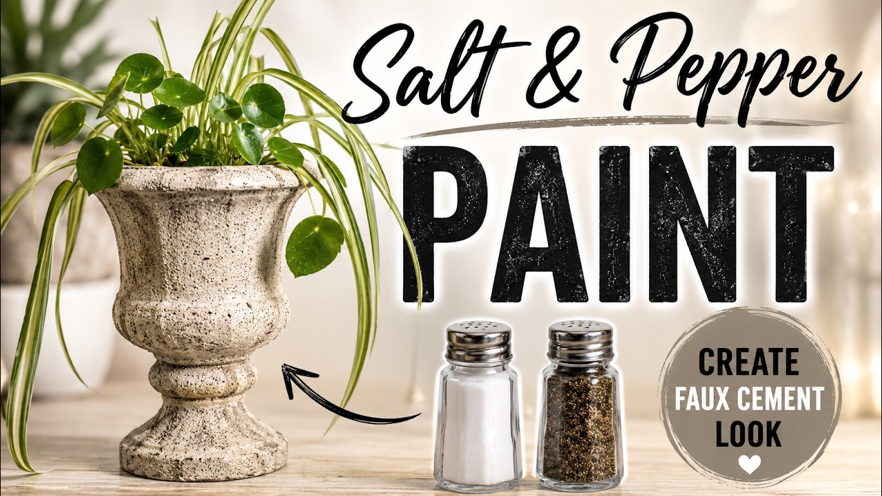 Create a Faux Cement Look with Simple Salt & Pepper Paint DIY