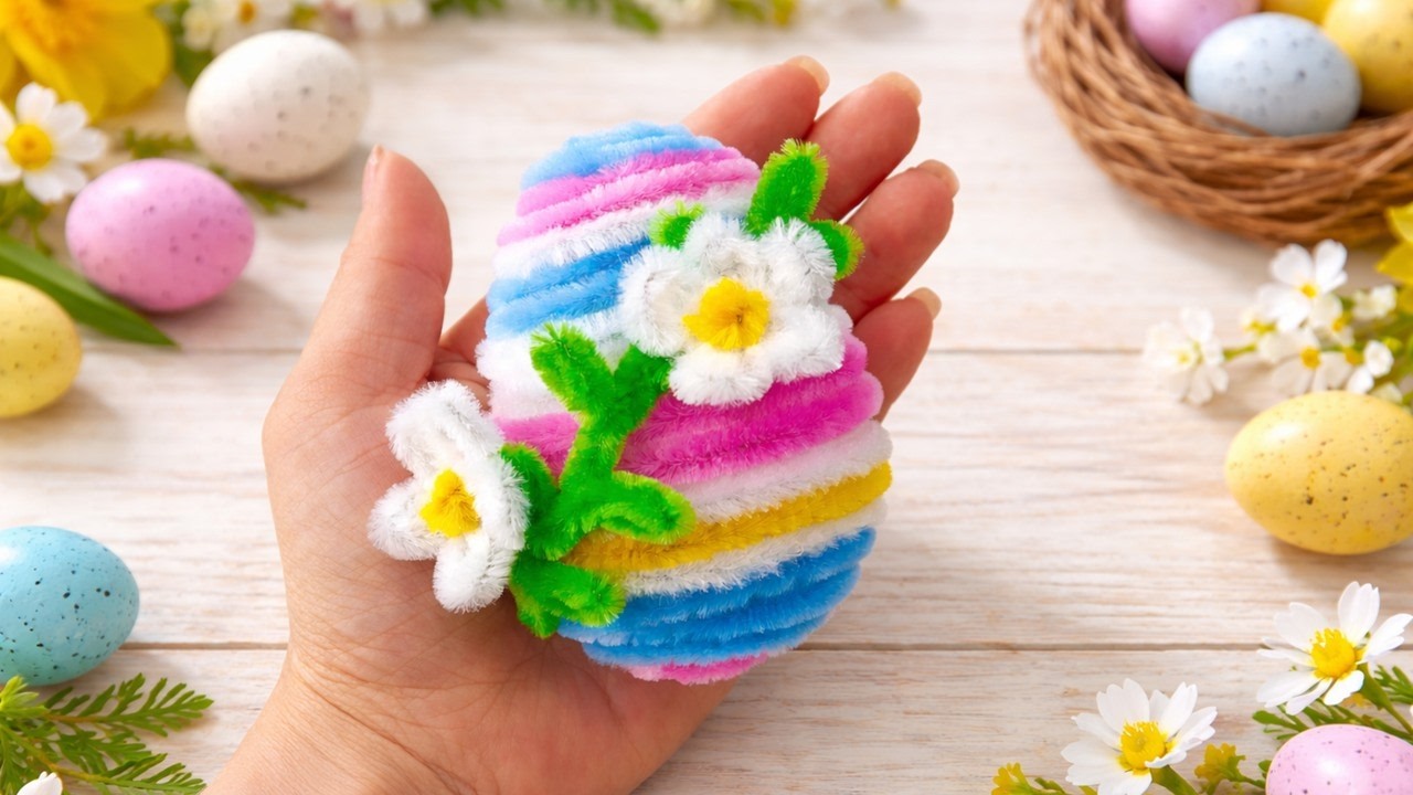 Osterei basteln mit Pfeifenreinigern – DIY Osterdeko | Einfache kreative Bastelidee zu Ostern