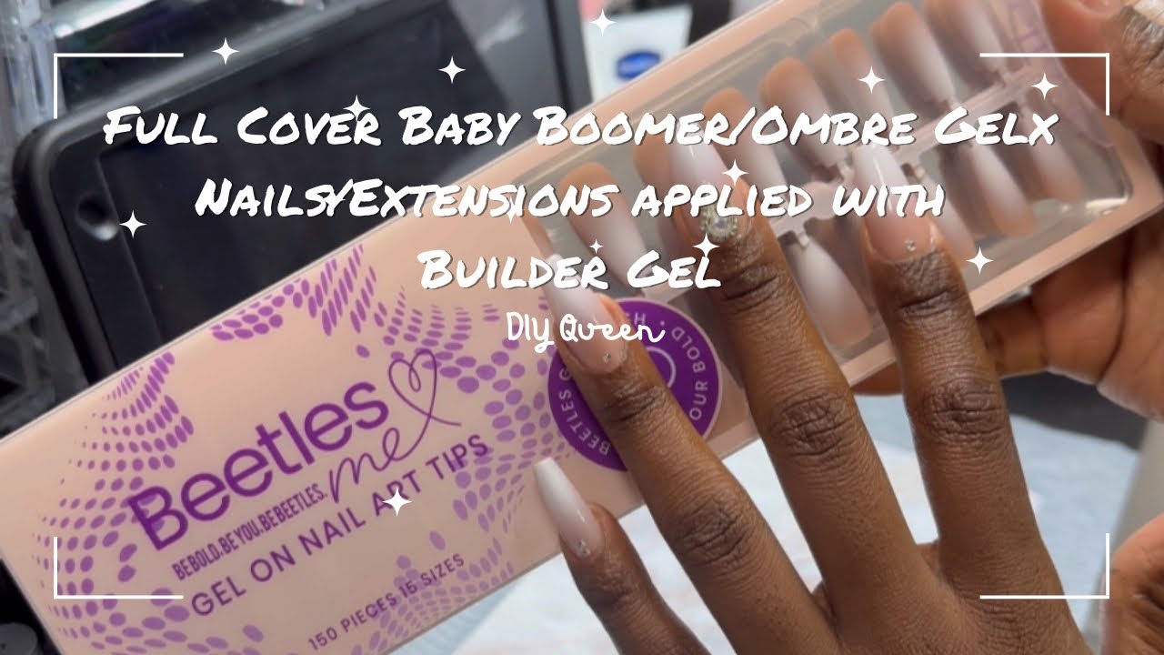 Full Cover Beetles Baby Boomer/Ombre Gelx Nails | Extensions applied with Builder Gel #nail #nails