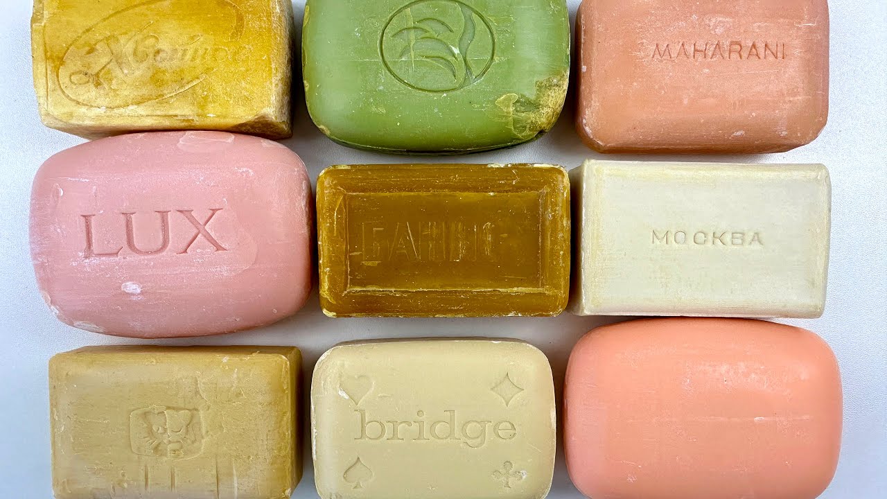 Cutting vintage soap. Carving retro soap | ASMR Soap.