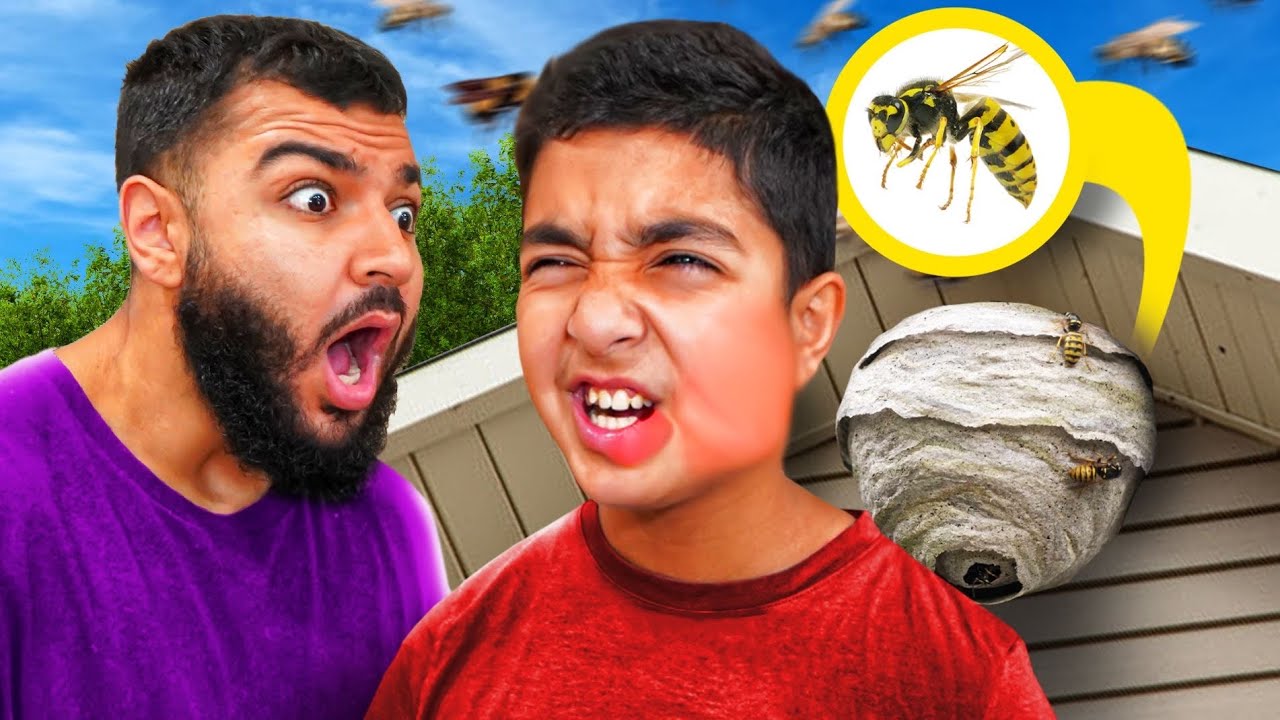 My Little Brother Got STUNG By a Giant BEE! *Painful*