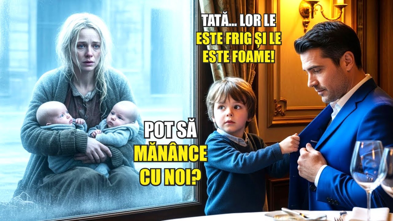 FIUL MILIARDARULUI VEDE O MAMĂ SĂRACĂ CU GEMENE ÎN FAȚA RESTAURANTULUI DE CRĂCIUN ȘI FACE CEVA WOW