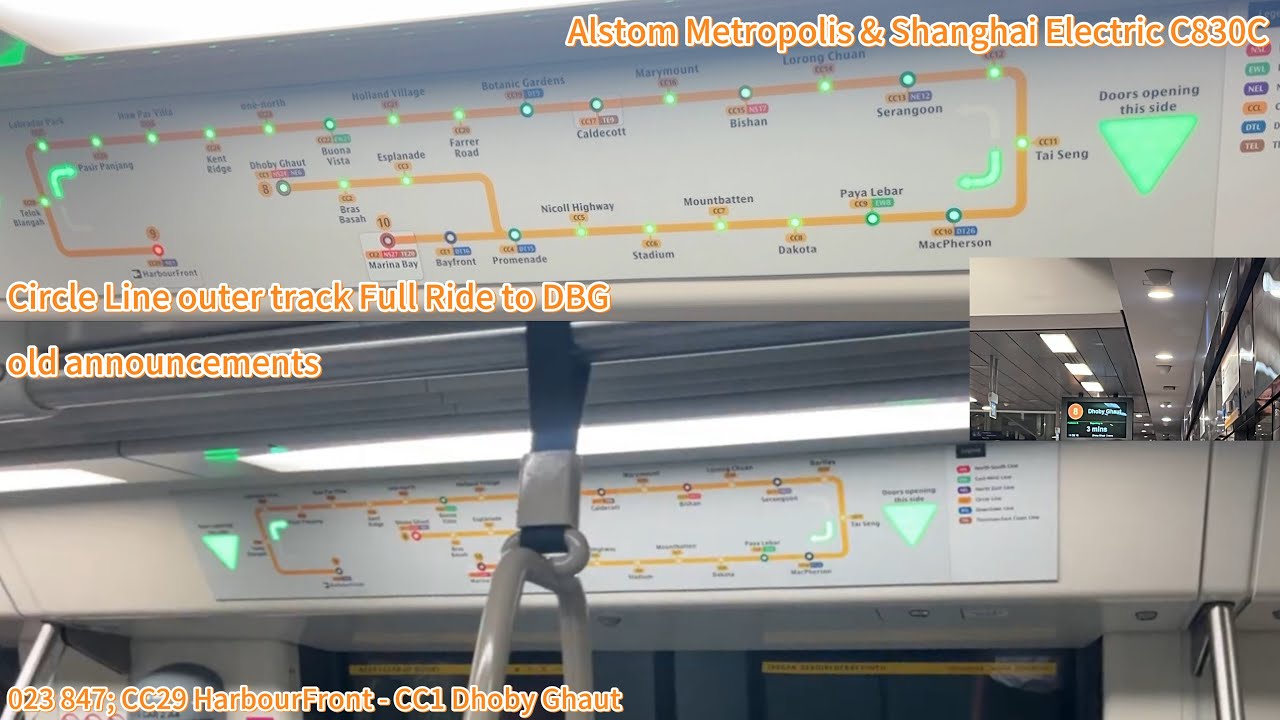 ⁴ᴷ⁶⁰ [SMRT] Circle Line Full Ride; old announcement C830C [847] CC29 HarbourFront - CC1 Dhoby Ghaut