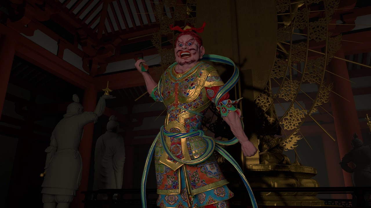 東大寺法華堂 執金剛神 彩色再現CG（2014年制作）
