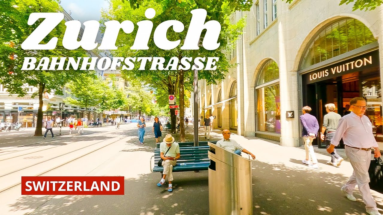 Walking the Famous Bahnhofstrasse, Zürich | 4K Tour