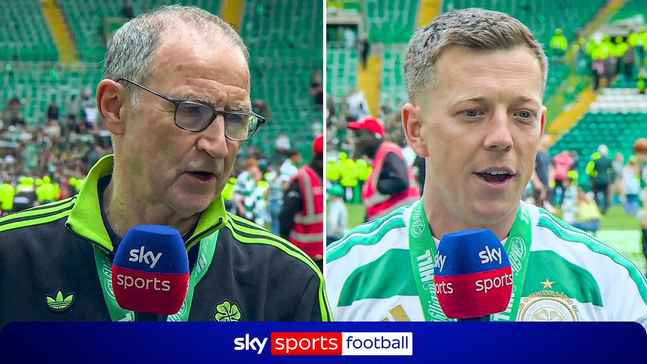 Martin O'Neill and Callum McGregor react as Celtic win Scottish Premiership! 🏆🍀