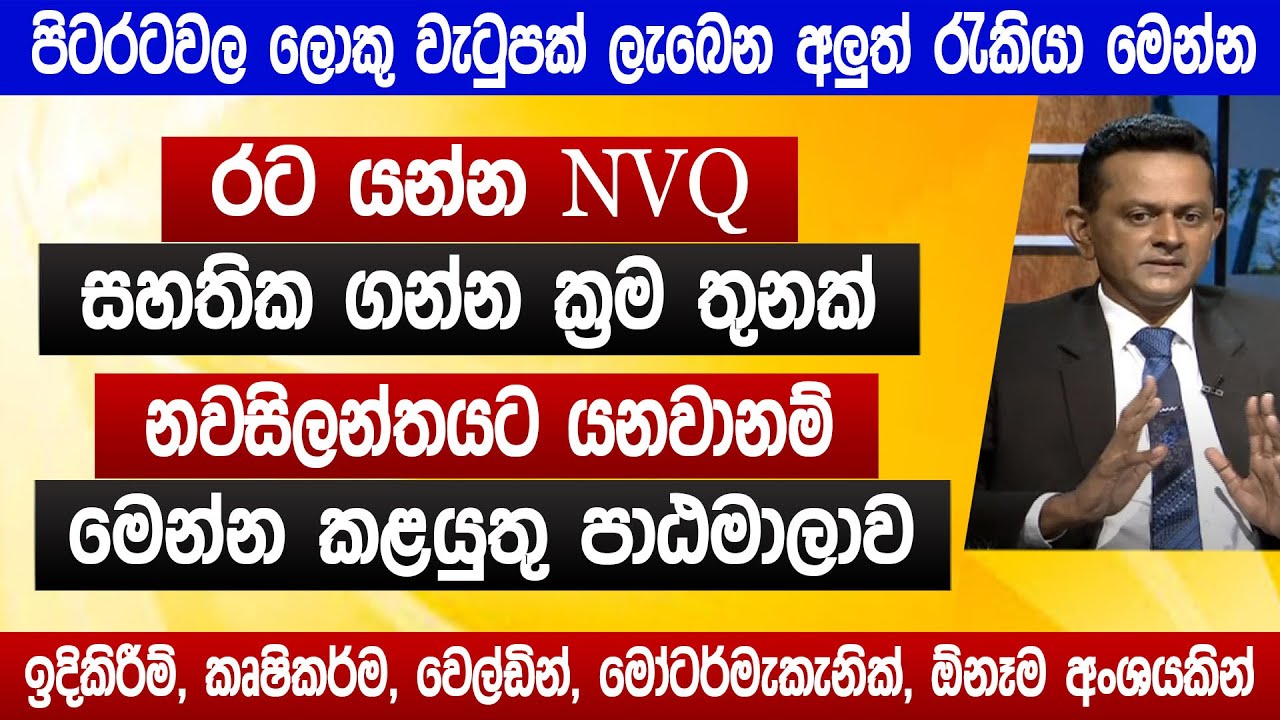 රට යන්න NVQ සහතික ගන්න ක්‍රම තුනක් | පිටරටවල පඩිවැඩි අලුත් රැකියා මෙන්න | NewZeland jobs | Sinhala
