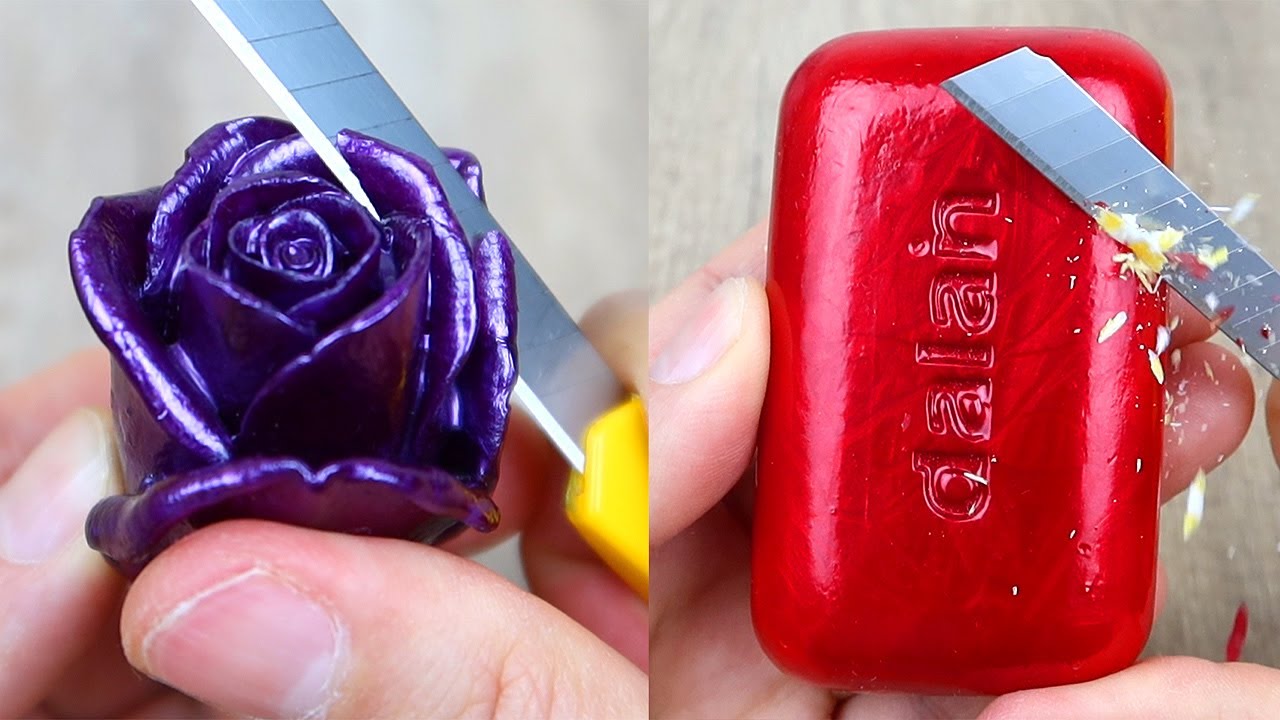 Relaxing Soap Cutting ASMR. Satisfying Soap and lipstick cutting. Corte de jabón - 925
