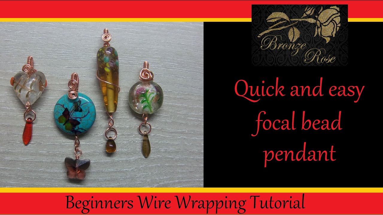 Quick and simple focal bead pendant - wire wrapping tutorial for beginners