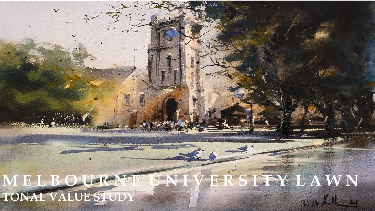 Watercolor Painting Urban Landscape Value Study Paint vs Water vs Tone vs Color  explained