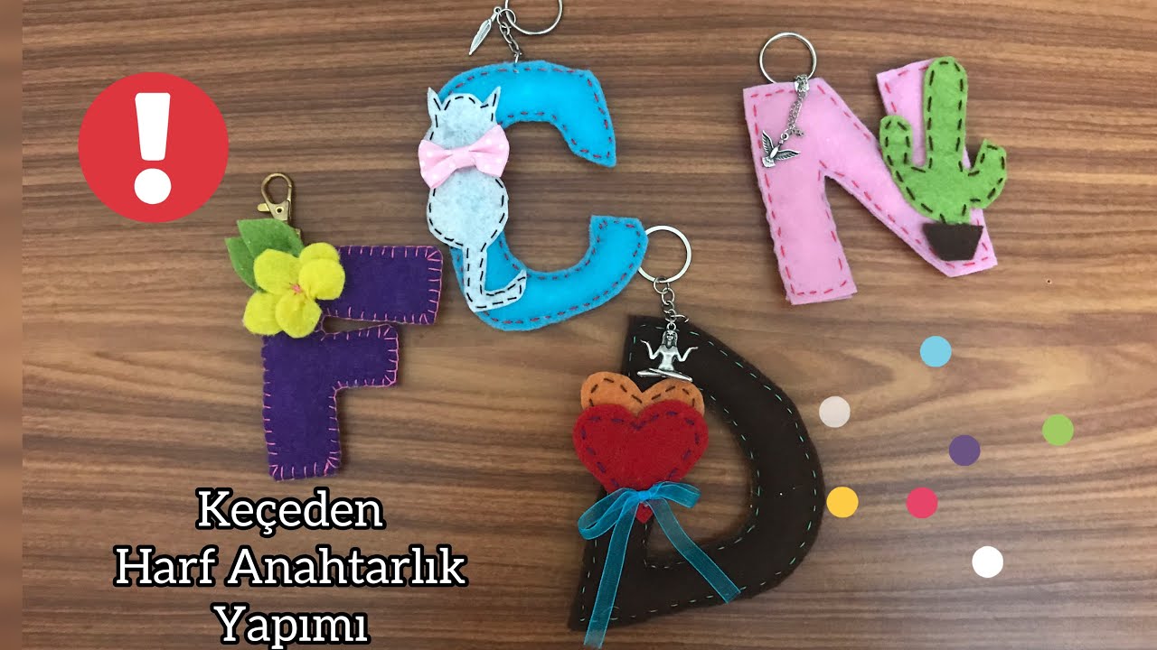 Keçeden Harf Anahtarlık Yapımı | Felt Keychain diy Tutorial #kendinyap #keçedenanahtarlık