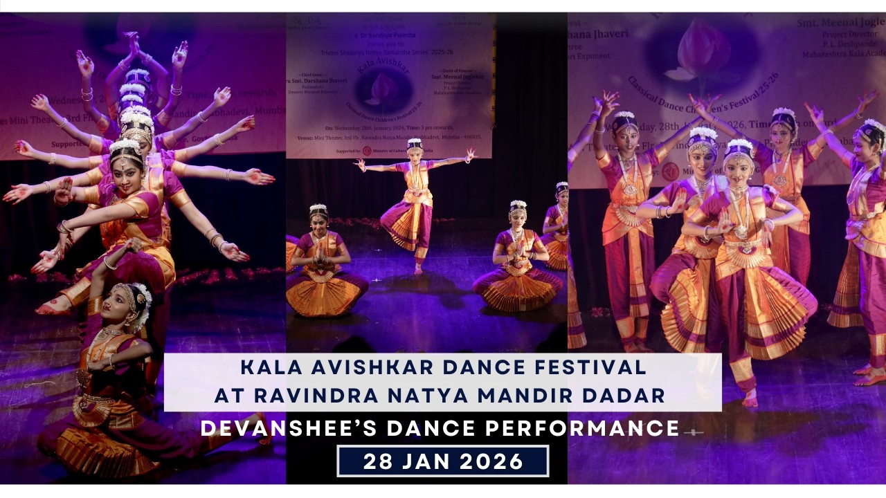 Kala Avishkar at Ravindra Natya Mandir - Devanshee's Bharatnatyam Performance #KalaAvishkar #mumbai