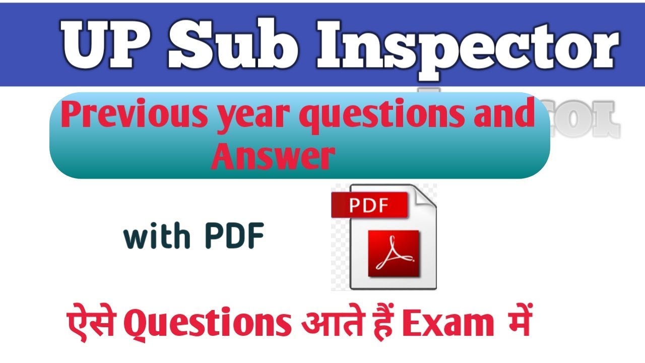 UP sub Inspector previous year questions||UP s.i. previous year questions and answer
