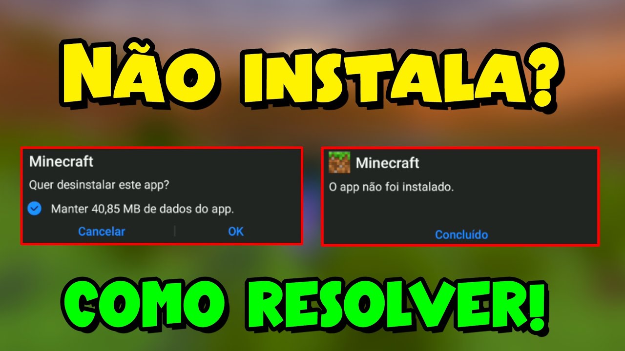 COMO RESOLVER O ERRO DO MINECRAFT PE NÃO INSTALAR DE FORMA ALGUMA | OPÇÃO DE 