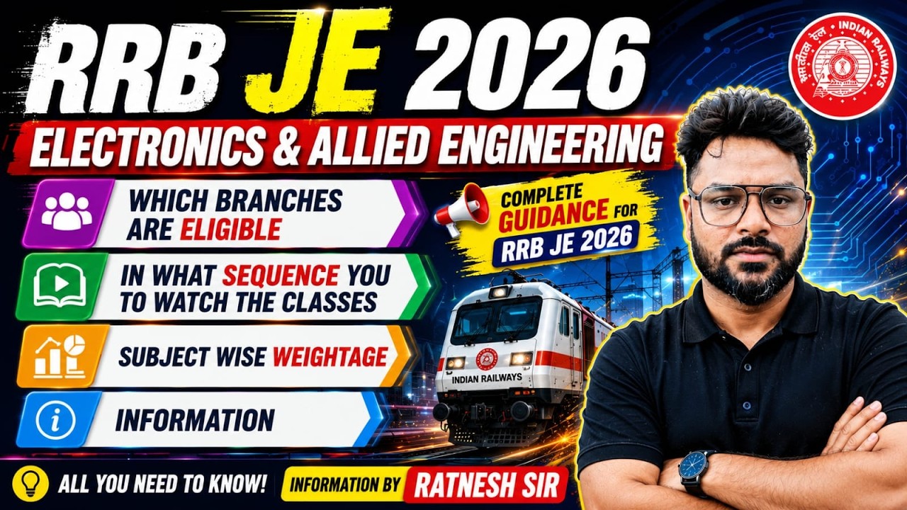 || RRB JE - 2026 || Electronics & Allied Eng. || Subject wise weightage || EC/CS/IT/EI Ratnesh Sir