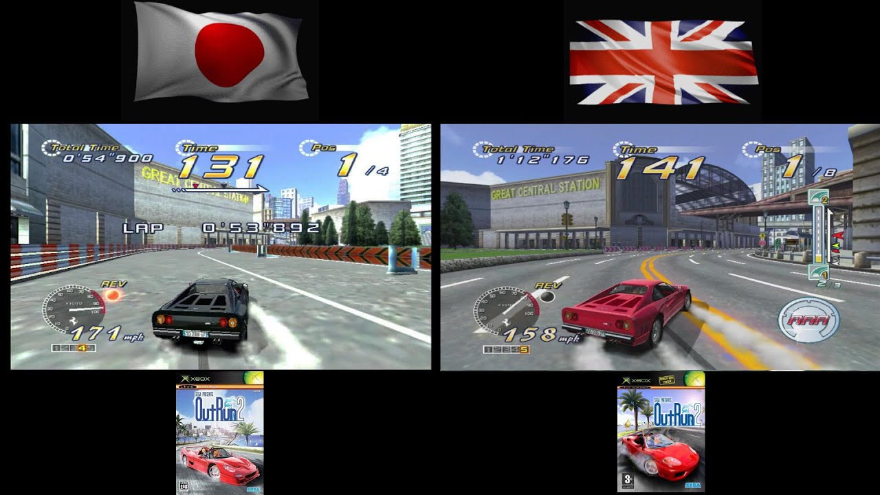 Outrun 2 - Daytona USA 2 bonus tracks JPN/UK comparison