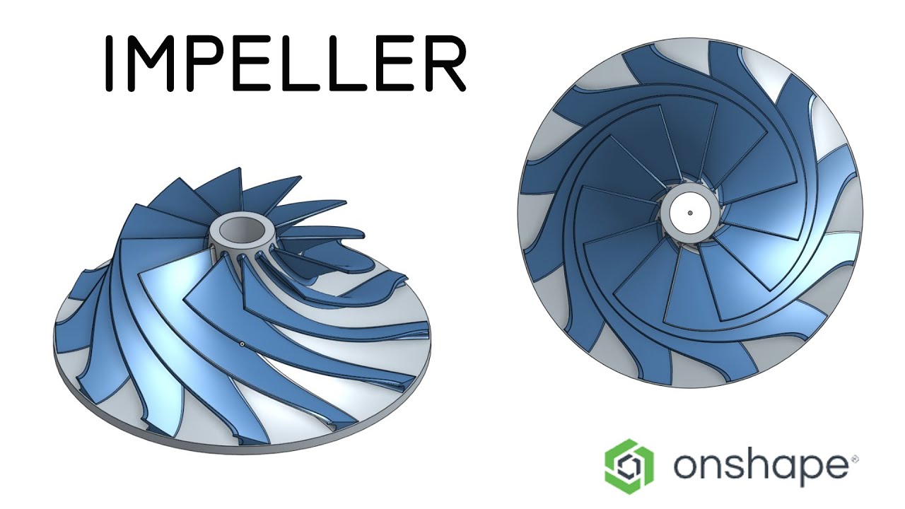 Центробежная конструкция лопастного рабочего колеса с технологией Onshape