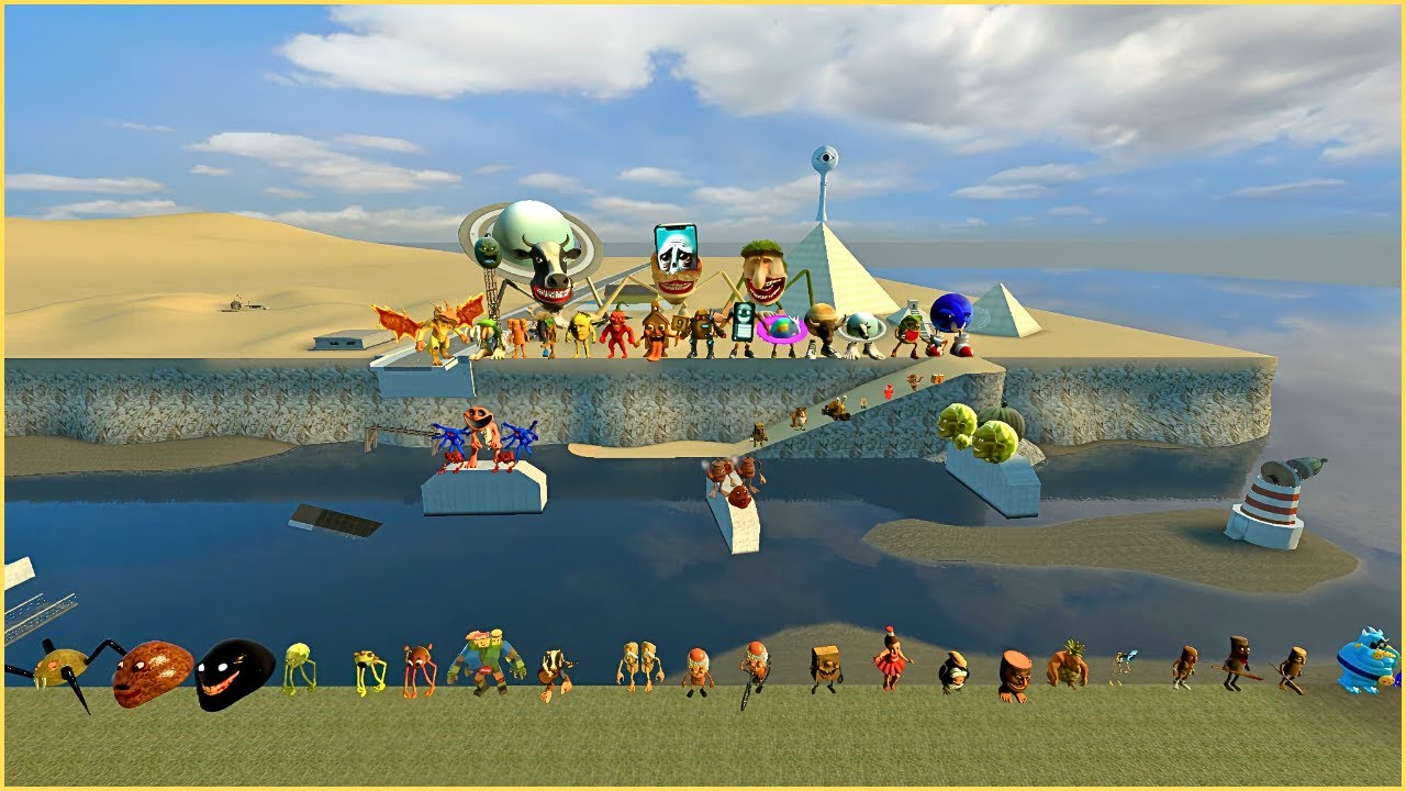 Spartan Kicking Italian Brainrot & Garten of Banban into the Calamity Coast Pit | Garry’s Mod