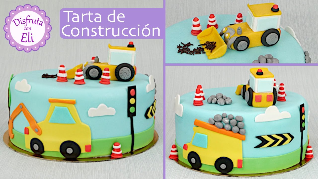 TARTA DE CONSTRUCCIÓN PASO A PASO / EXCAVADORA DE FONDANT / FONDANT CAKE / DECORACIÓN CON FONDANT