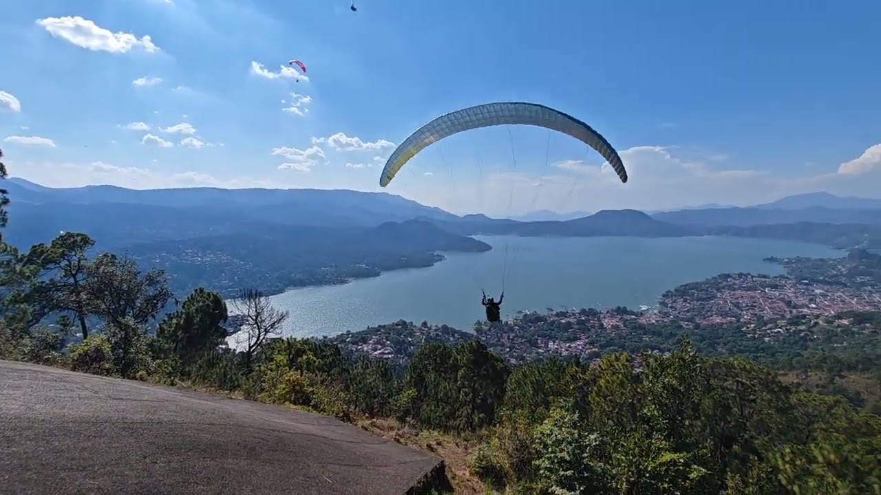 Paragliding takeoff at Valle de Bravo